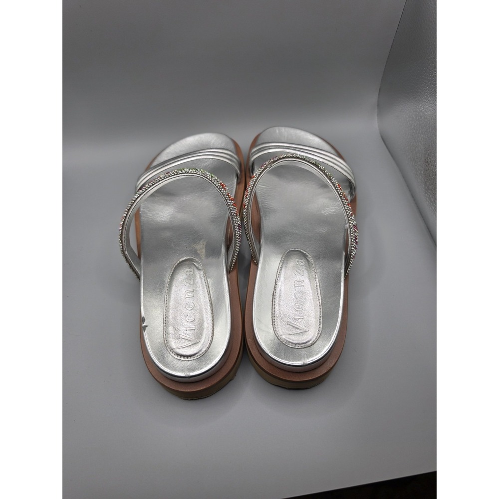 Vicenza Free People After Party Silver Gemstone Crystal Sandals EU 39